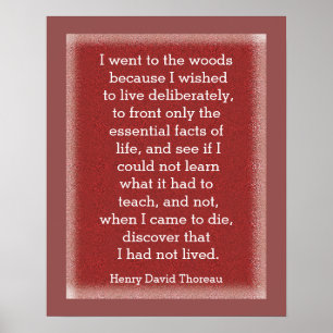 Had not lived - Thoreau quote - art print