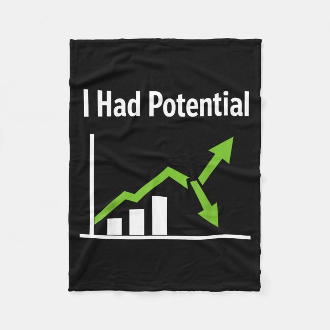 Had potential sarcastic life humour funny quote fleece blanket (Front)