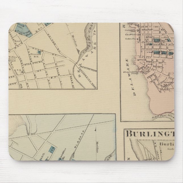 Haddonfield, Gloucester City, Burlington Mouse Mat (Front)