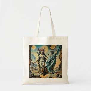 Hades and Persephone descending into the underworl Tote Bag