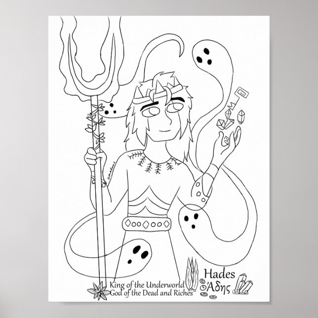 Hades Colouring Page Print (Front)