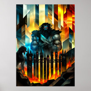 Hades - Cubist Minimalist Legend - God Underworld Poster