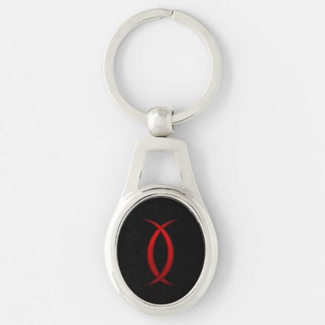 Hades Symbol Keychain – Dark Minimal Style (Front)