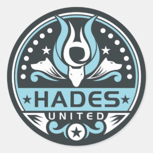Hades United Logo Navy Blue Classic Round Sticker