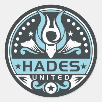 Hades United Logo Navy Blue Classic Round Sticker