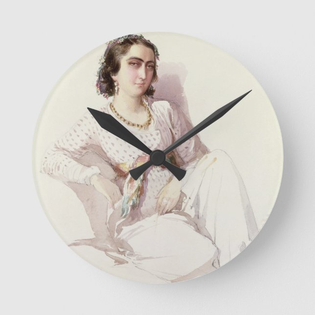 Hadice Hanim - lady from Istanbul, 1852 Round Clock (Front)