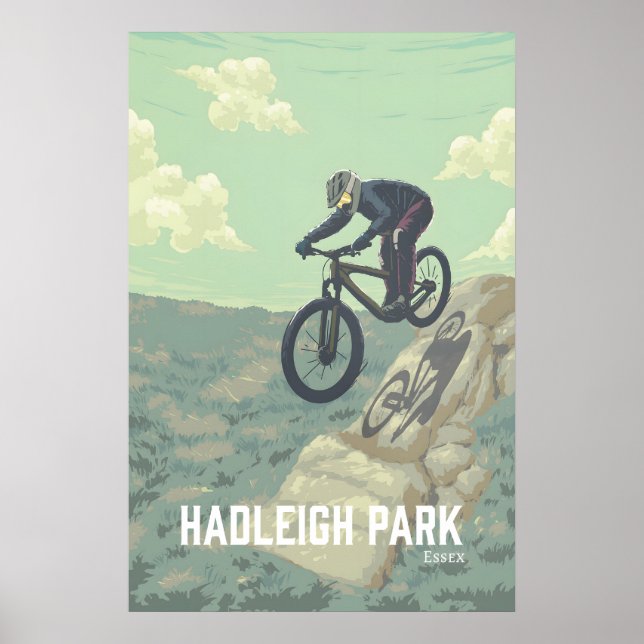 Hadleigh Park Mountain Biking Travel Poster (Front)