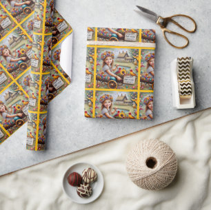 ~ HADLEY BIRTHDAY ~ Cute Outdoor Scene ~ Wrapping Paper