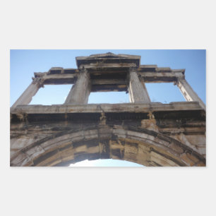 hadrian's arch rectangular sticker