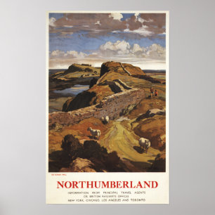 Hadrian's Wall and Sheep British Rail Poster