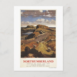 Hadrian's Wall and Sheep British Rail Poster Postcard