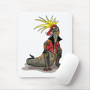 Hadrosaurus Dinosaur Dressed As A Punk. Mouse Mat