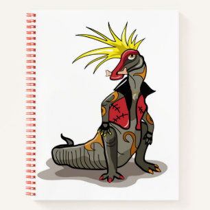 Hadrosaurus Dinosaur Dressed As A Punk. Notebook
