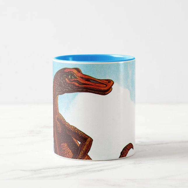 Hadrosaurus Dinosaur Two-Tone Coffee Mug (Center)