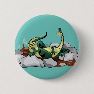 Hadrosaurus Relaxing In A Jacuzzi. 6 Cm Round Badge