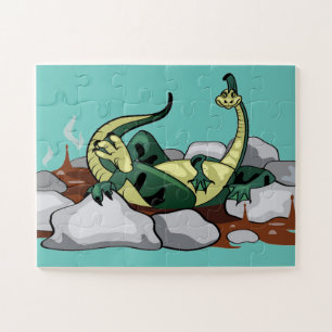 Hadrosaurus Relaxing In A Jacuzzi. Jigsaw Puzzle