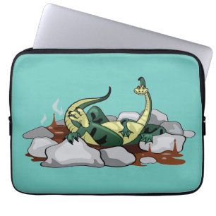 Hadrosaurus Relaxing In A Jacuzzi. Laptop Sleeve