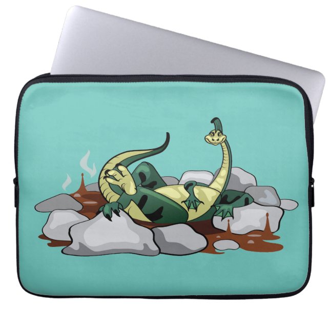 Hadrosaurus Relaxing In A Jacuzzi. Laptop Sleeve (Front)