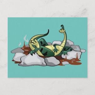 Hadrosaurus Relaxing In A Jacuzzi. Postcard