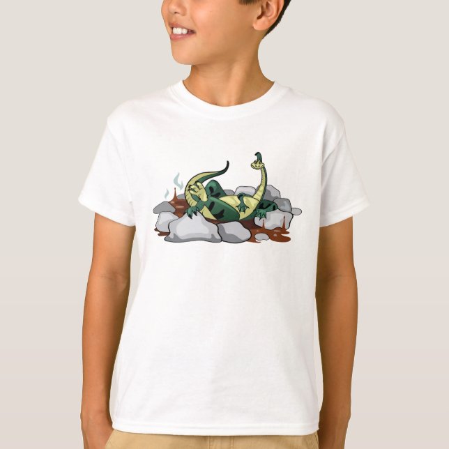 Hadrosaurus Relaxing In A Jacuzzi. T-Shirt (Front)