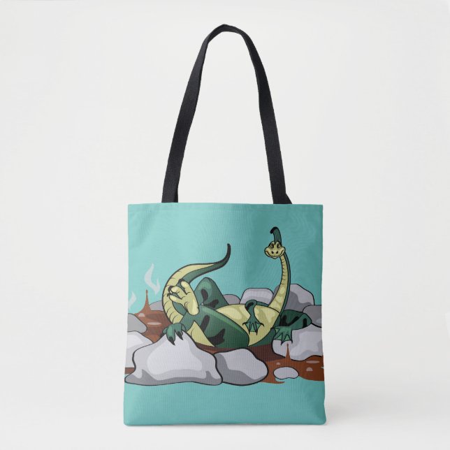Hadrosaurus Relaxing In A Jacuzzi. Tote Bag (Front)