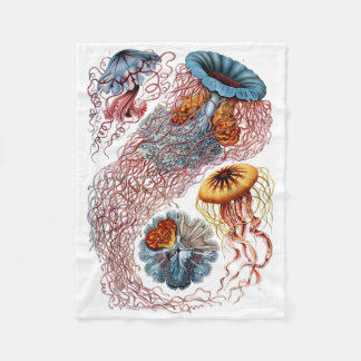 Haeckel Jellyfish Fleece Blanket