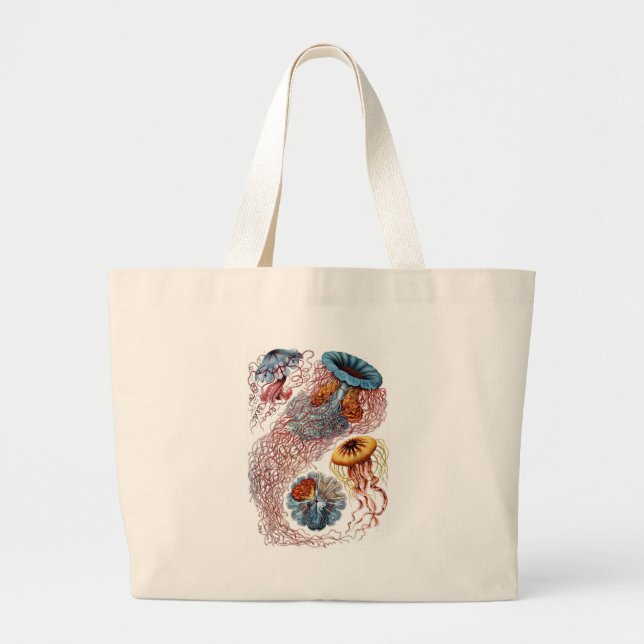 Haeckel Jellyfish Large Tote Bag (Front)