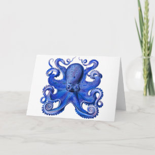 Haeckel Octopus Blue Card