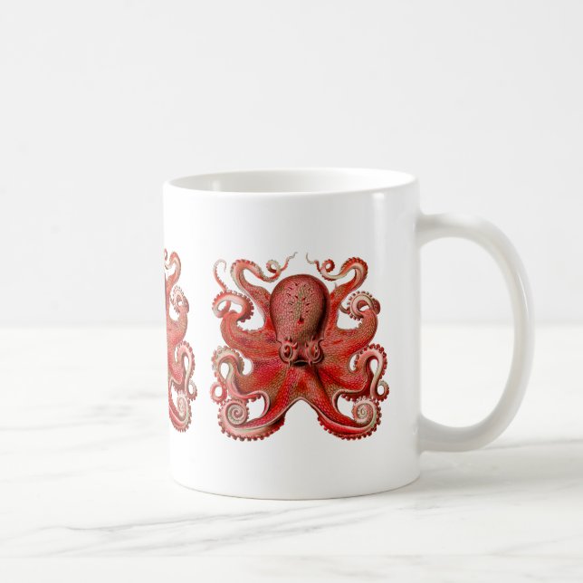 Haeckel Octopus Red Coffee Mug (Right)