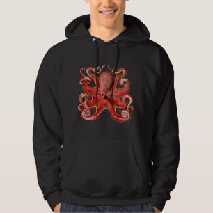 Haeckel Octopus Red Hoodie