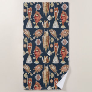 Haeckel Ostraciontes Tropical Fish Nature Art Beach Towel