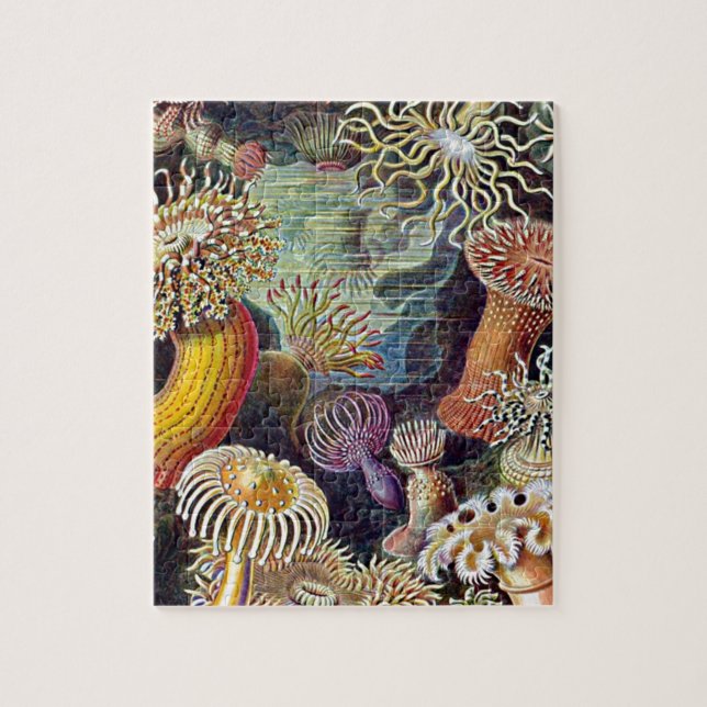 Haeckel Sea Anemone Ocean Life Nature Art Painting Jigsaw Puzzle (Vertical)