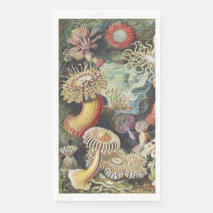 Haeckel Sea Anemones Nautical Sea Life Art Collage Napkin