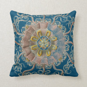 Haeckel vintage sealife throw pillow