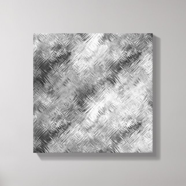 Haematite Grey Scribbled Texture Canvas Print (Front)