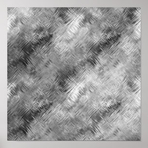 Haematite Grey Scribbled Texture Poster