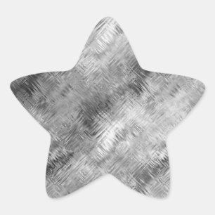 Haematite Grey Scribbled Texture Star Sticker