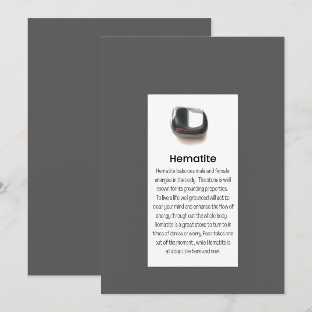 Haematite Quartz Crystal Meaning Jewellery Display Holiday Card (Front/Back)