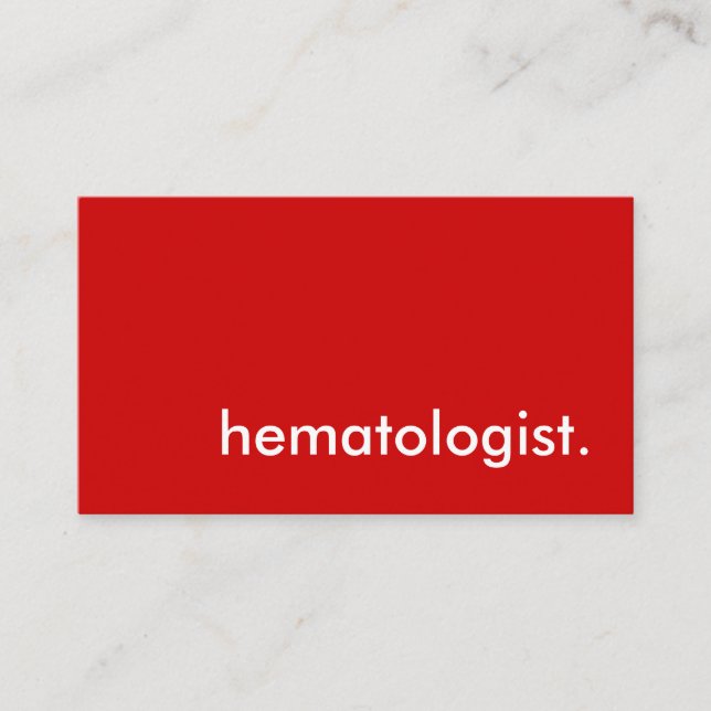 haematologist. business card (Front)