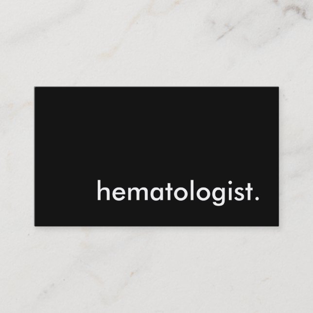 haematologist. business card (Front)