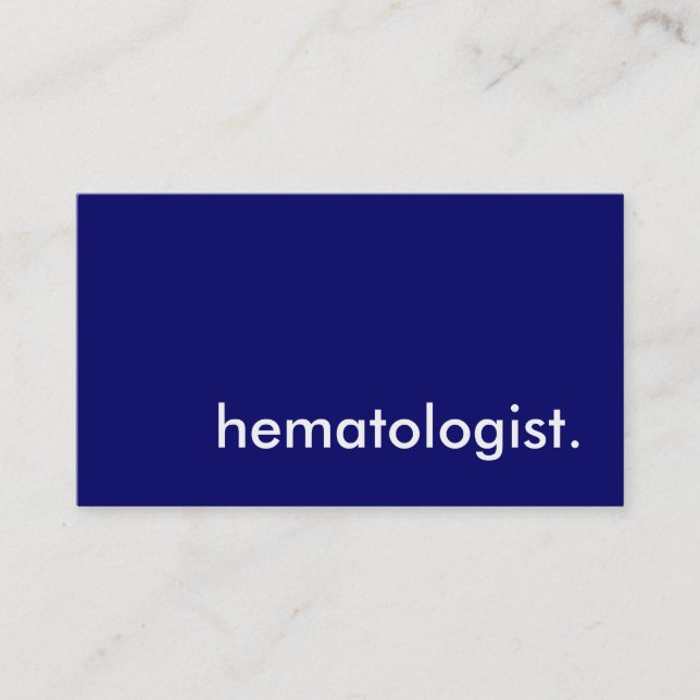 haematologist. business card (Front)