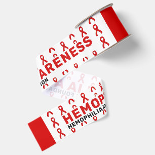 Haemophilia Awareness Pattern Ribbon Grosgrain Ribbon
