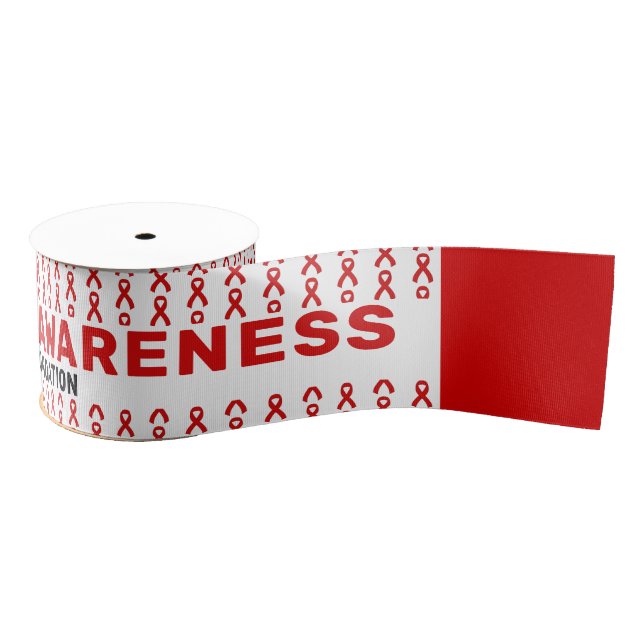 Haemophilia Awareness Pattern Ribbon Grosgrain Ribbon (Spool)