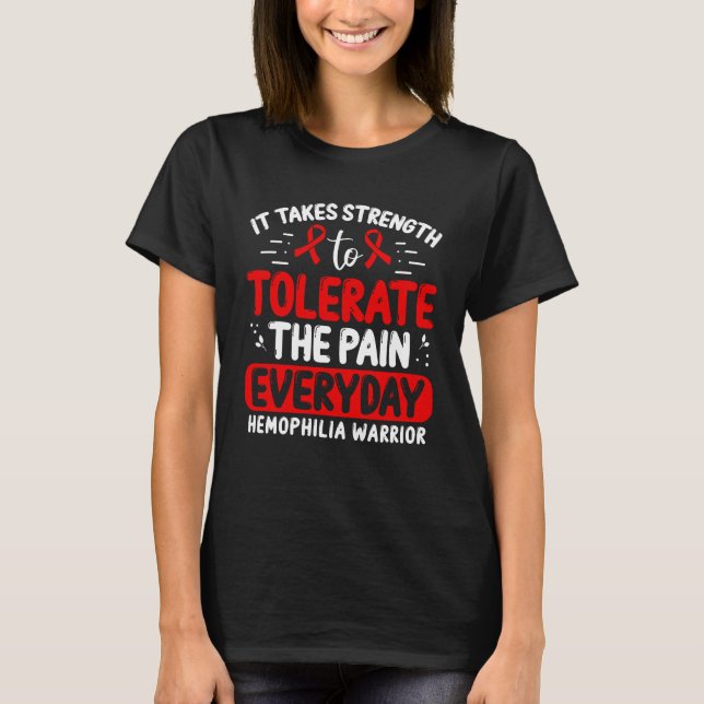Haemophilia Awareness Red Ribbon Fighter T-Shirt (Front)