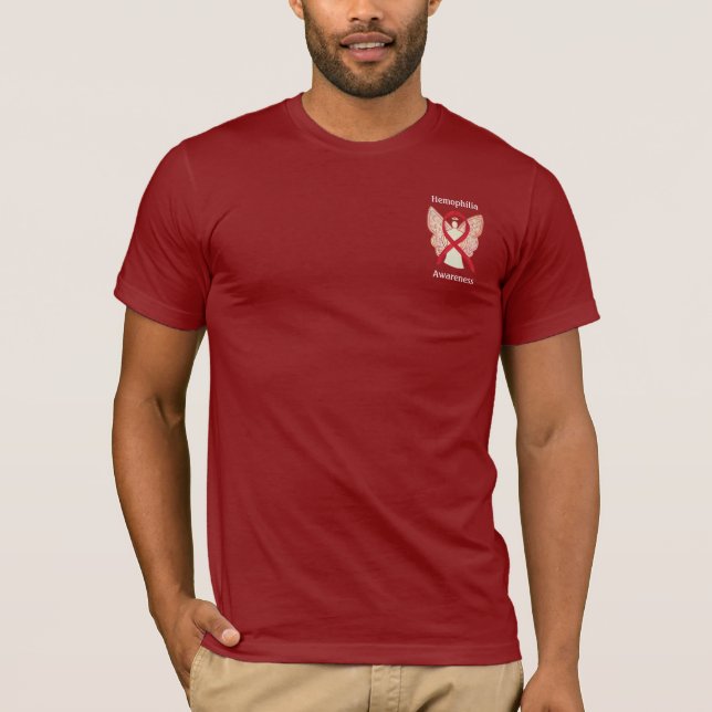 Haemophilia Awareness Ribbon Angel Custom Shirt (Front)