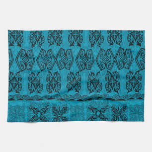 Haena Beach Hawaiian Primitive Tapa Tea Towel