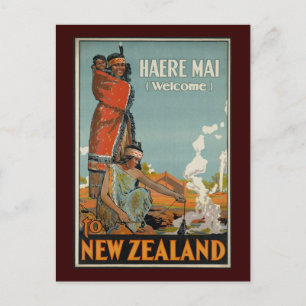 Haere Mai Welcome To New Zealand Postcard