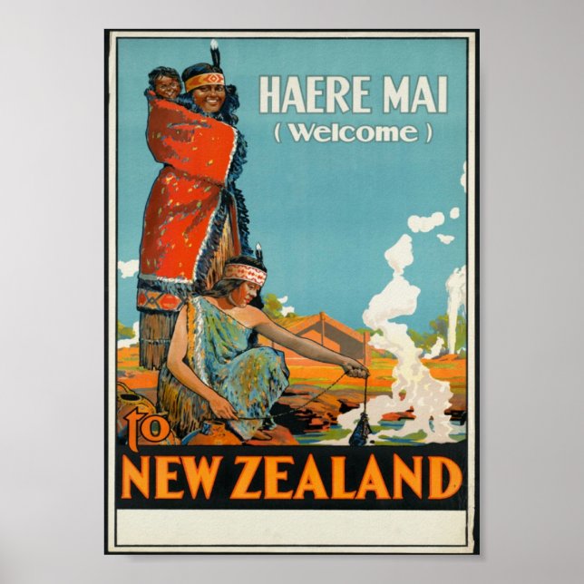 Haere Mai, Welcome to New Zealand Poster (Front)