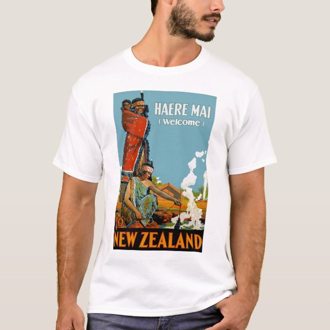Haere Mai (Welcome) to New Zealand T-Shirt (Front)