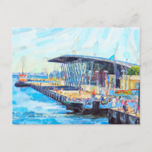 Hafen von Warnemünde Rostock. Kreuzfahrt Terminal. Postcard